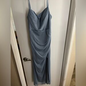 Azazie Kaela Dusty Blue Bridesmaids Dress Size A12